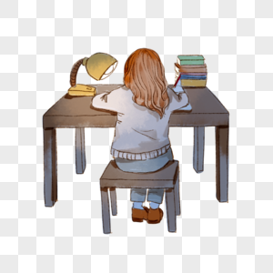 挑灯伏案伏案工作的老师素材