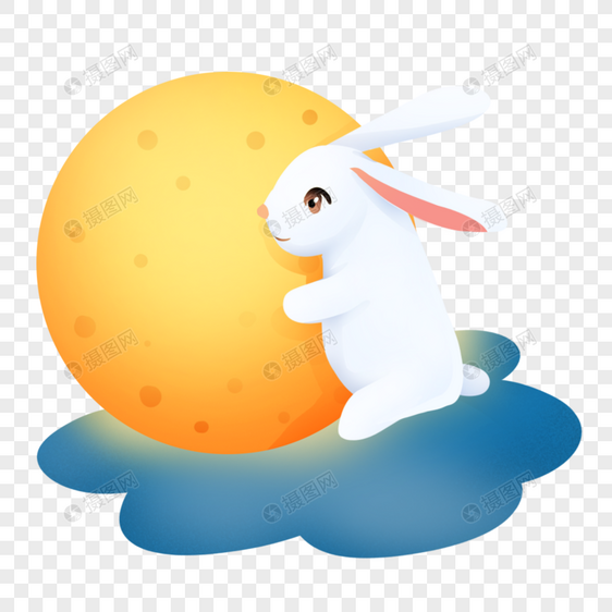 玉兔抱月图片