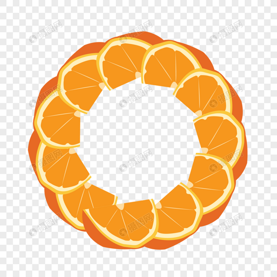 夏日橙子边框图片