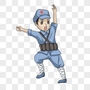 卡通军人冲锋图片素材
