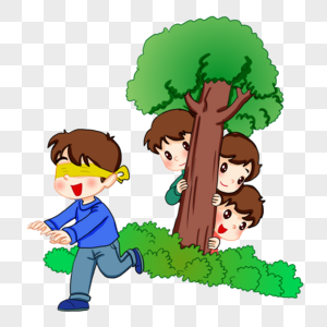 捉迷藏的孩子们图片素材