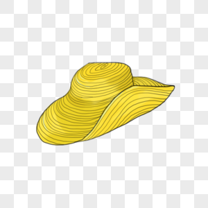 黄色沙滩帽图片