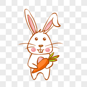 拿着胡萝卜的小白兔图片