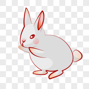 灰色小兔子可爱小动物小尾巴高清图片