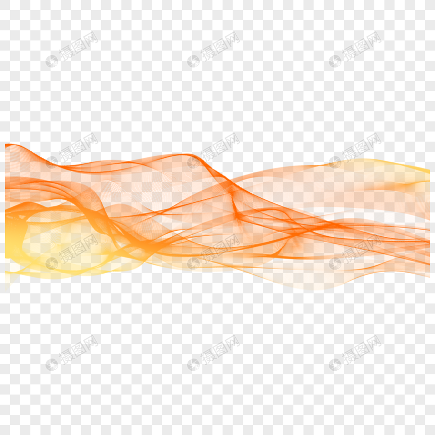 纱状渐变橙色动感线条不规则水波纹素材图片