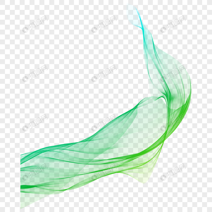 绿色飘逸丝状动感线条图片
