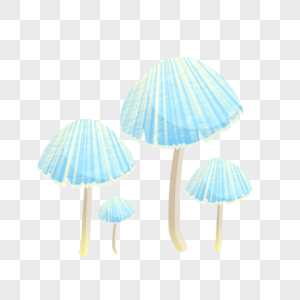 蓝色蘑菇图片