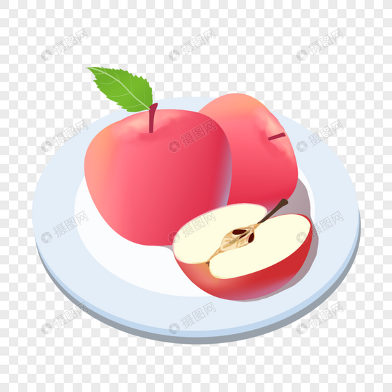 苹果和切开的苹果图片