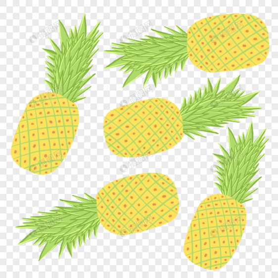 菠萝水果手绘图片