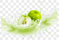 苹果牛奶喷溅图片