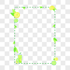 夏天清新柠檬边框图片
