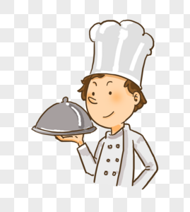 上菜的厨师厨师烧菜高清图片