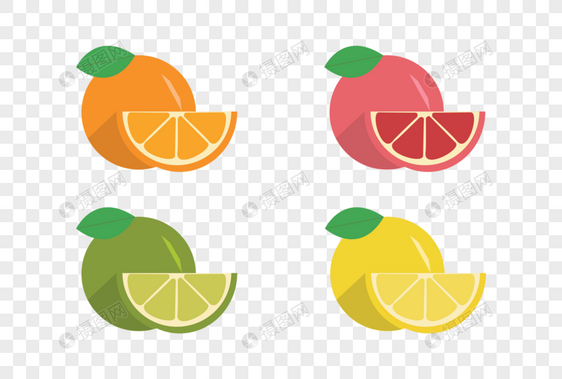 卡通水果切开的橙子图片