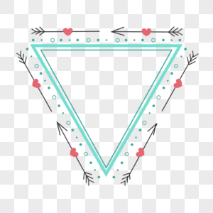 卡通手绘清新文艺箭头三角边框图片