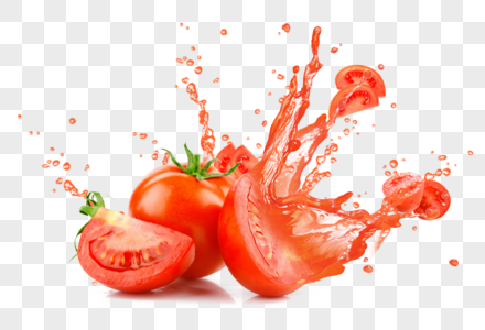西红柿喷溅果汁清凉高清图片