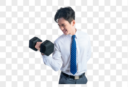 年轻商务男子戴着拳击手套免抠高清图片素材