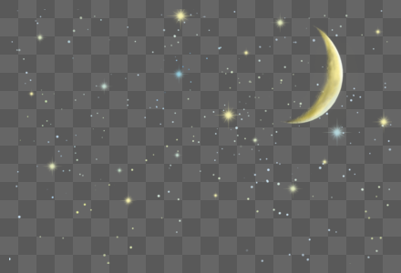 黄色月亮星空光效图片