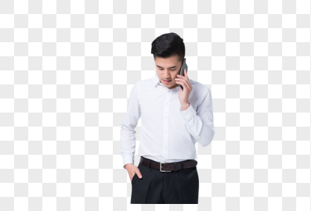 商务男士站着用手机打电话图片