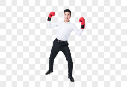 商务男士戴拳击手套图片