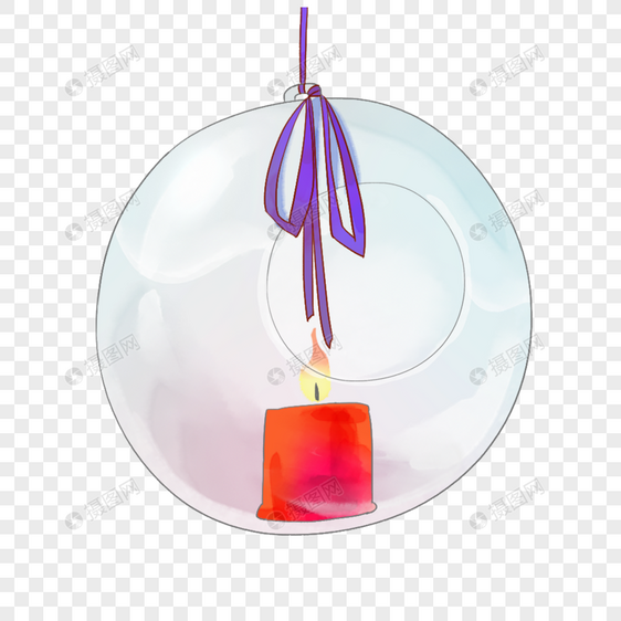 玻璃球中的蜡烛图片
