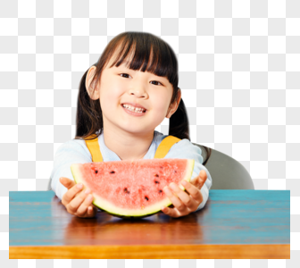 小女孩吃西瓜高清图片