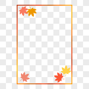 创意手绘渐变秋天边框枫叶装饰对话框图片