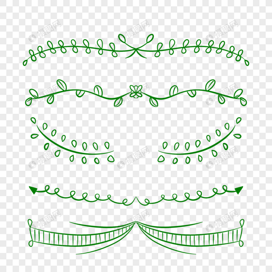 植物花边花纹分割线装饰图片