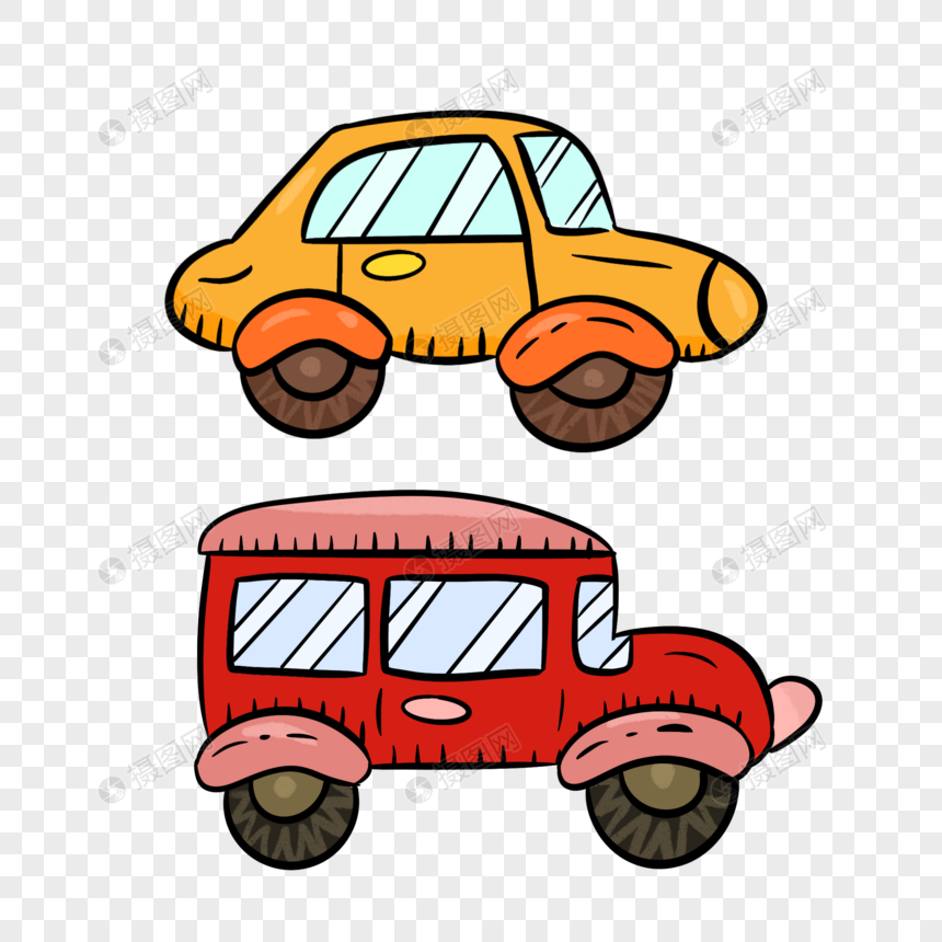 卡通汽车旅游交通工具元素素材下载 正版素材 摄图网