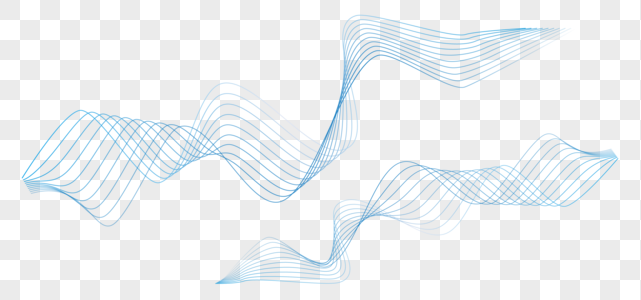 蓝色渐变波浪形科技未来矢量线条高清图片