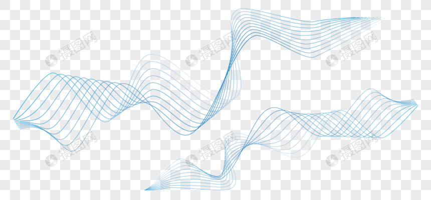 蓝色渐变波浪形科技未来矢量线条图片