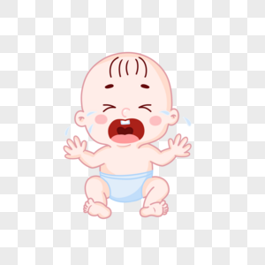 哭闹的婴儿婴幼儿卡通高清图片