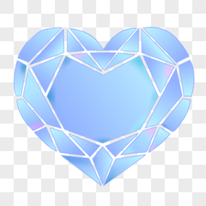 水晶钻石心礼物玻璃心高清图片