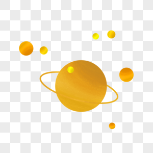 黄色星球环绕图片