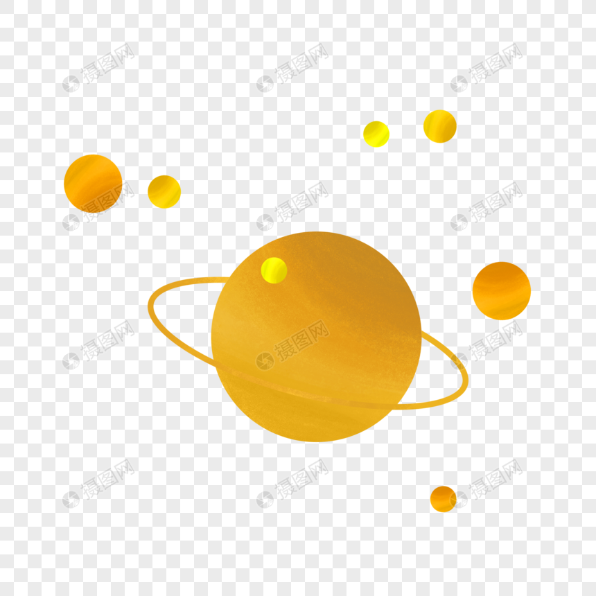 黄色星球环绕图片
