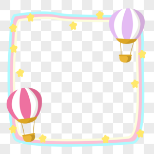 夏季热气球装饰边框图片