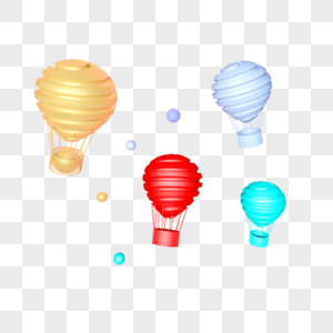 创意四个热气球插图图片