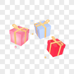 立体三个礼物盒插图图片