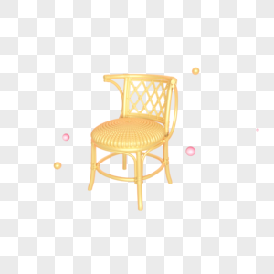 立体金色竹椅插图图片