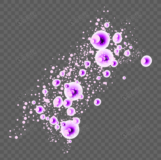 紫色梦幻珠子效果元素图片
