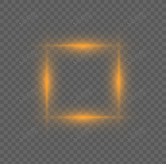 橙色边框光圈效果元素图片