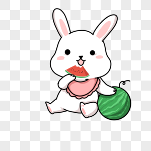 兔宝宝吃西瓜图片