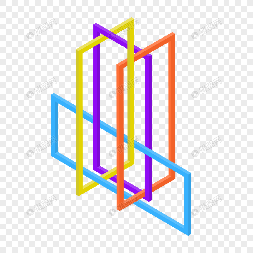 立体交叉彩色方框