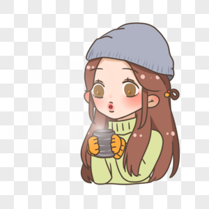 捧着热水杯的人图片素材