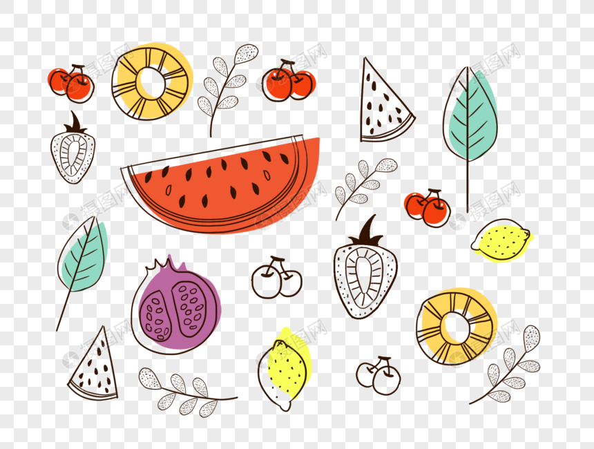 夏日水果背景底纹图片