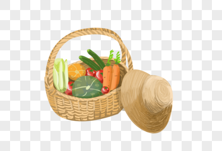 一筐蔬菜农家乐菜篮子高清图片