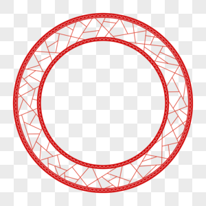中式传统圆形边框花纹矢量图图片