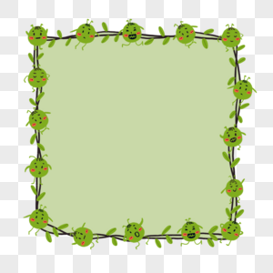 绿色小精灵动物边框图片