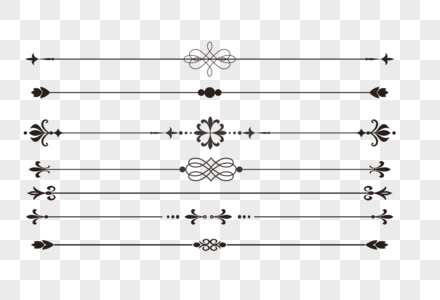 简约分割线古典花纹分割线高清图片