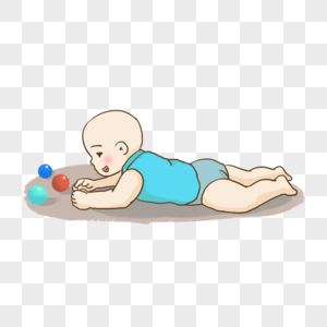 婴儿趴着元素素材
