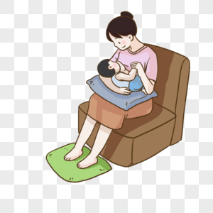 坐沙发上母乳喂养图片